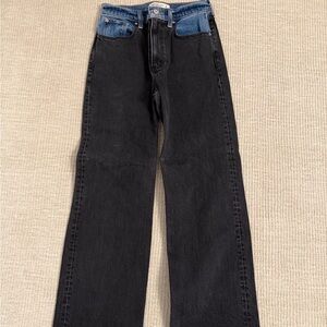 Abercrombie & Fitch Black and Blue Straight Leg Jeans